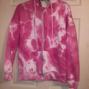 WOMANS PINK TIE DYE BF JACKET